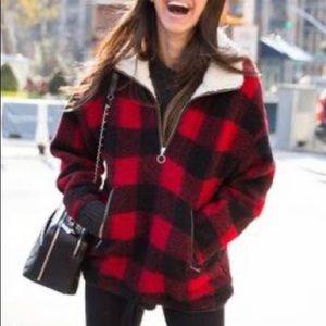 Isabel Marant red plaid Gilas sweater 40